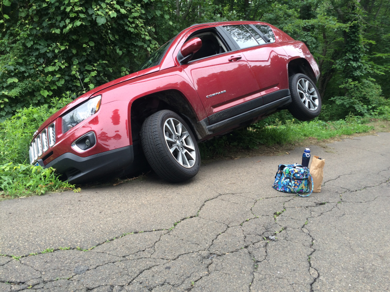 Illustration for article titled Malaise-Era Car, a Gray-Bumper Ml, and a baby Jeep doing 4x4 things.